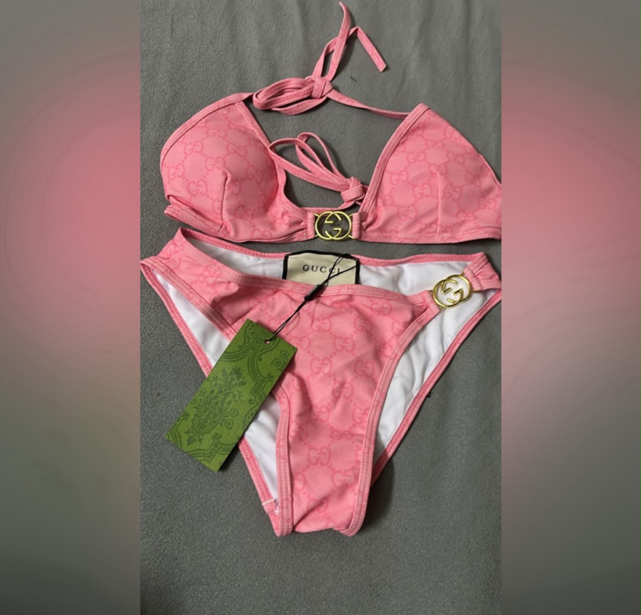 Gucci Gucci Pink GG Monogram Bikini Set
