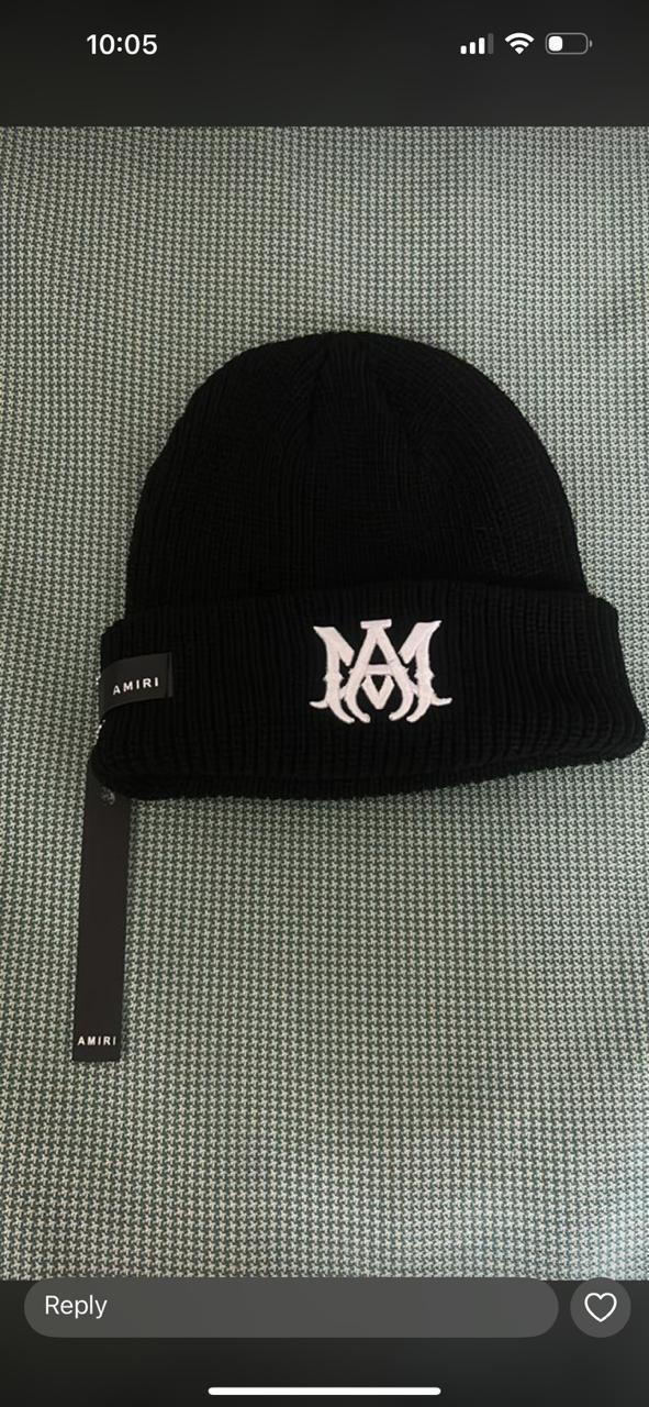 Amiri Amiri MA Logo Black Knit Beanie