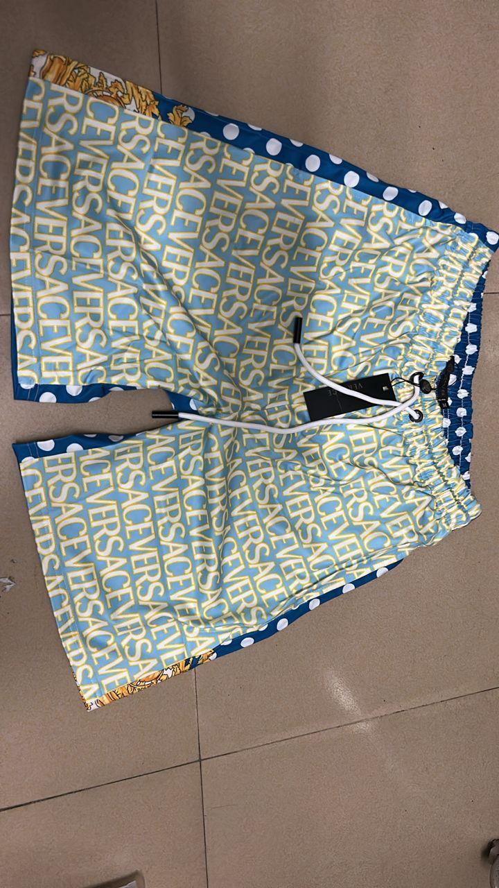 Versace Versace Baroque Print Swim Shorts with Polka Dot Trim