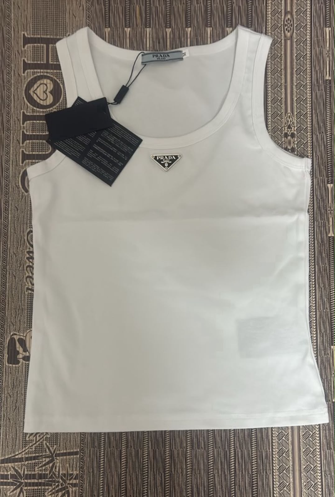 Prada Prada Ribbed Cotton Tank Top