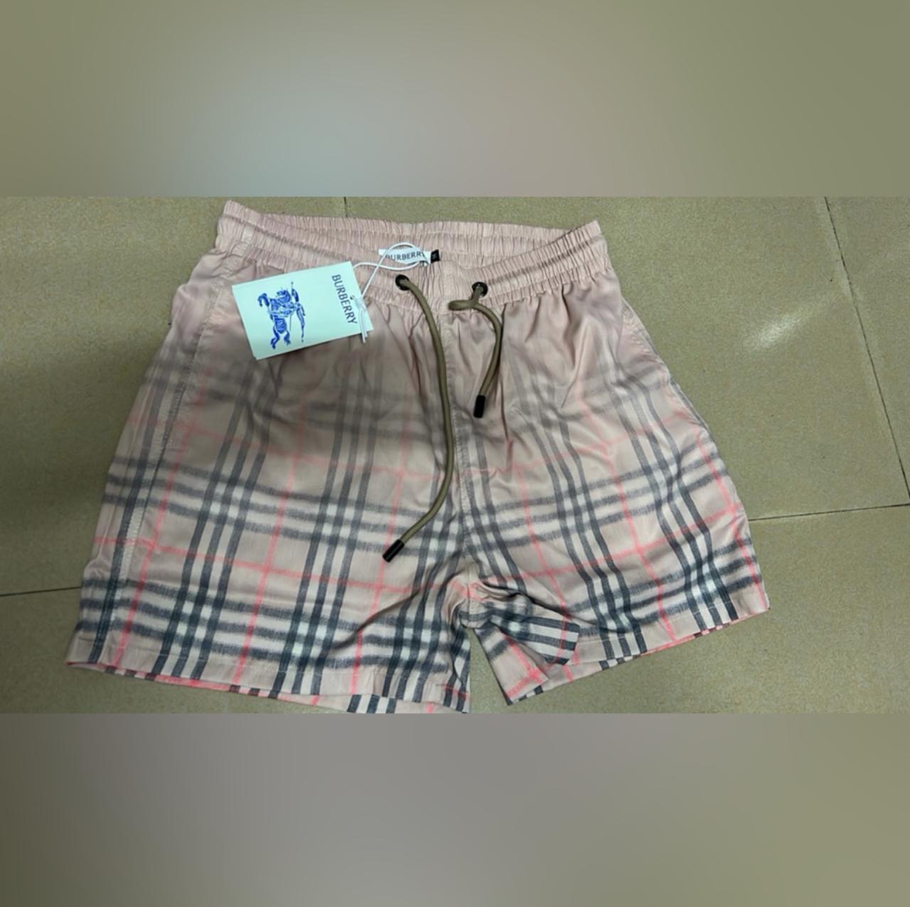 Mixed (Dior / Burberry) Designer Swim Shorts with Monogram and Check Patterns
