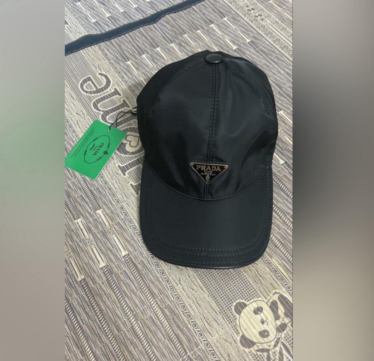 Prada Prada Black Nylon Baseball Cap with Triangle Logo