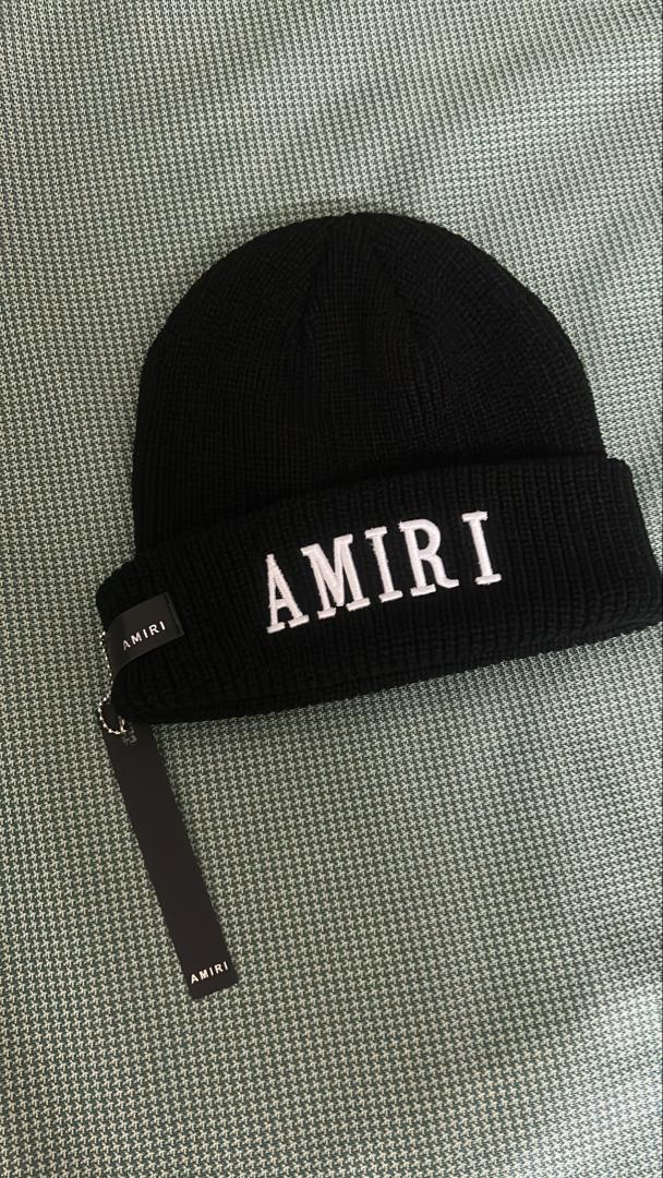 Amiri Amiri Black Knit Beanie with Embroidered Logo