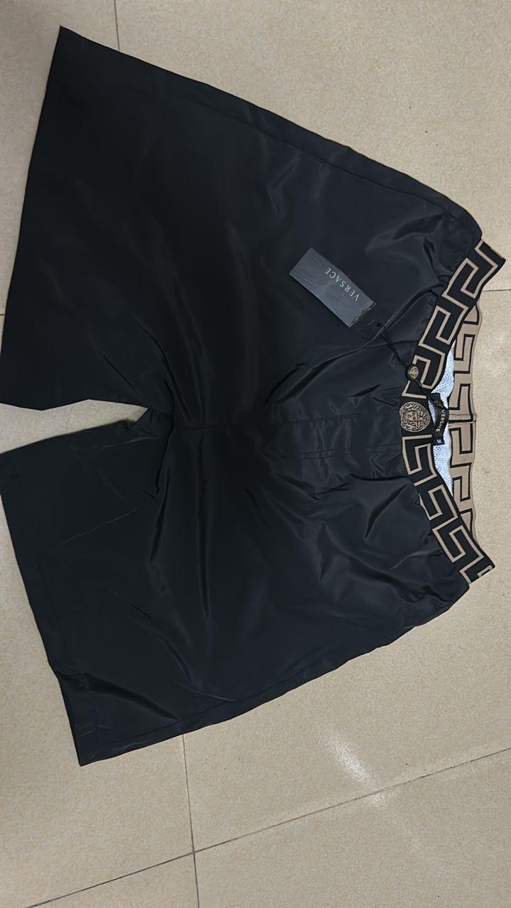 Versace Black Greca Border Swim Shorts thumbnail 2