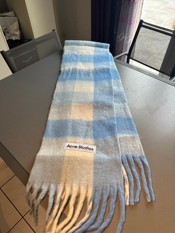 Acne Studios Checked Wool Scarf thumbnail 2