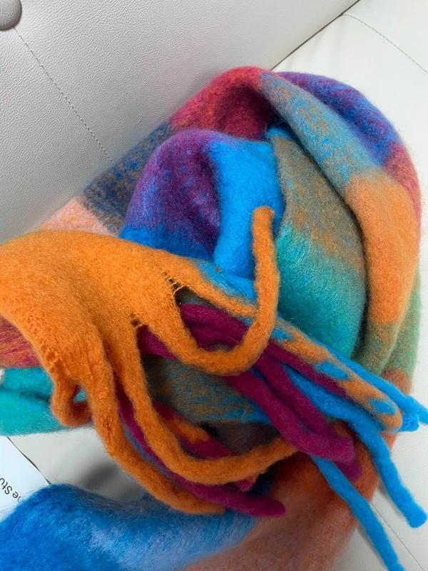 Acne Studios Multicolor Checked Alpaca Scarf thumbnail 2