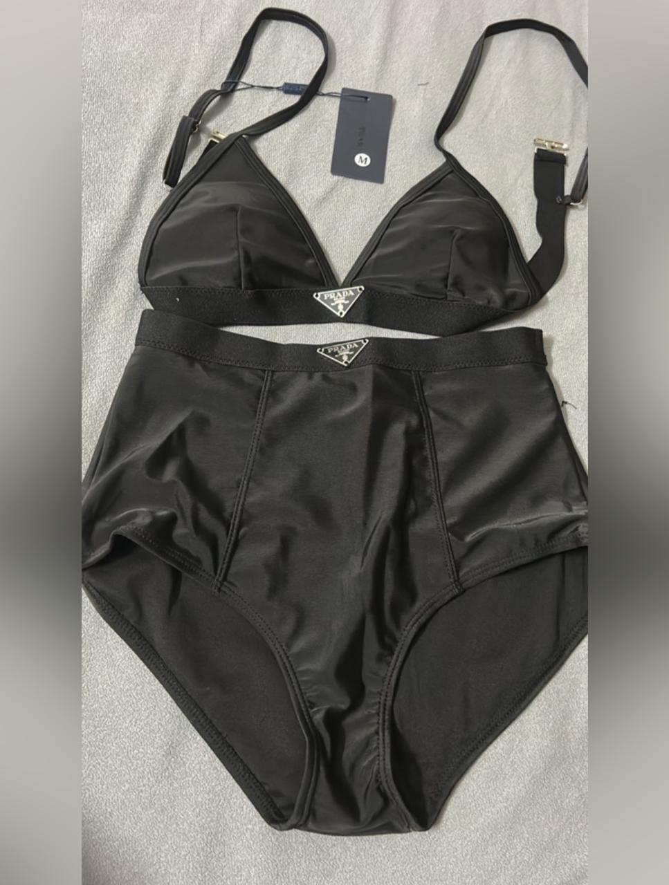Prada Re-Nylon Triangle Bikini Set with Triangle Logo thumbnail 2