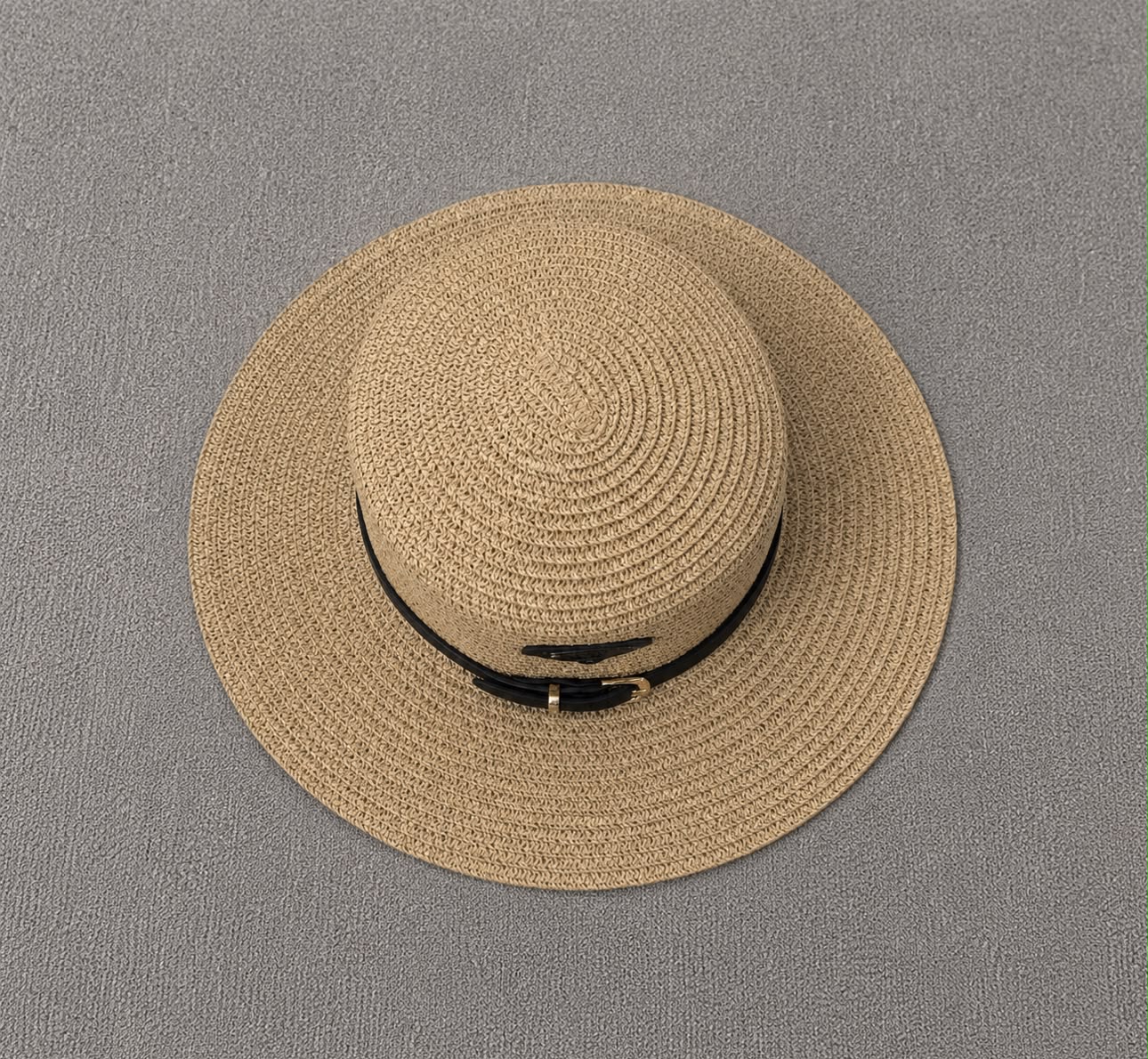 Prada Woven Straw Wide-Brim Boater Hat thumbnail 3