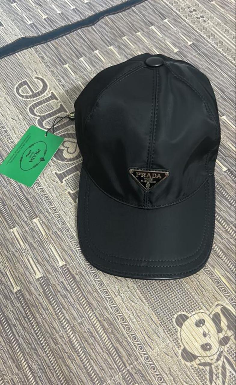 Prada Black Nylon Baseball Cap with Triangle Logo thumbnail 3