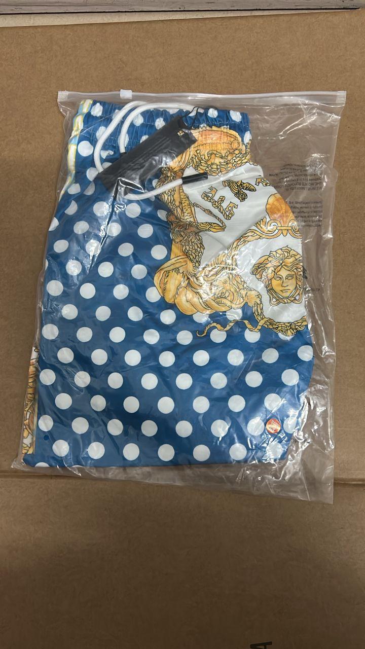 Versace Baroque Print Swim Shorts with Polka Dot Trim thumbnail 3