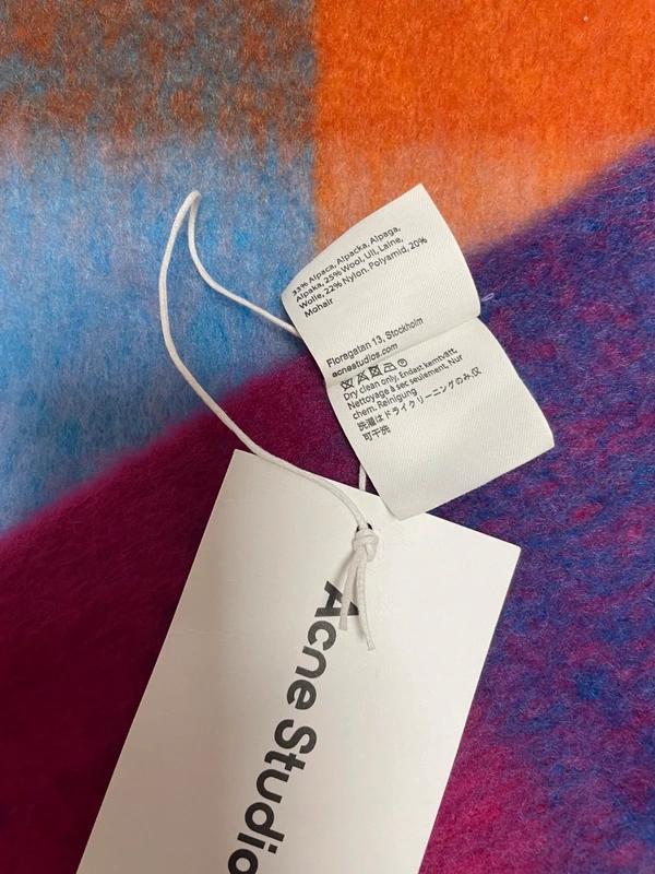 Acne Studios Multicolor Checked Alpaca Scarf thumbnail 3