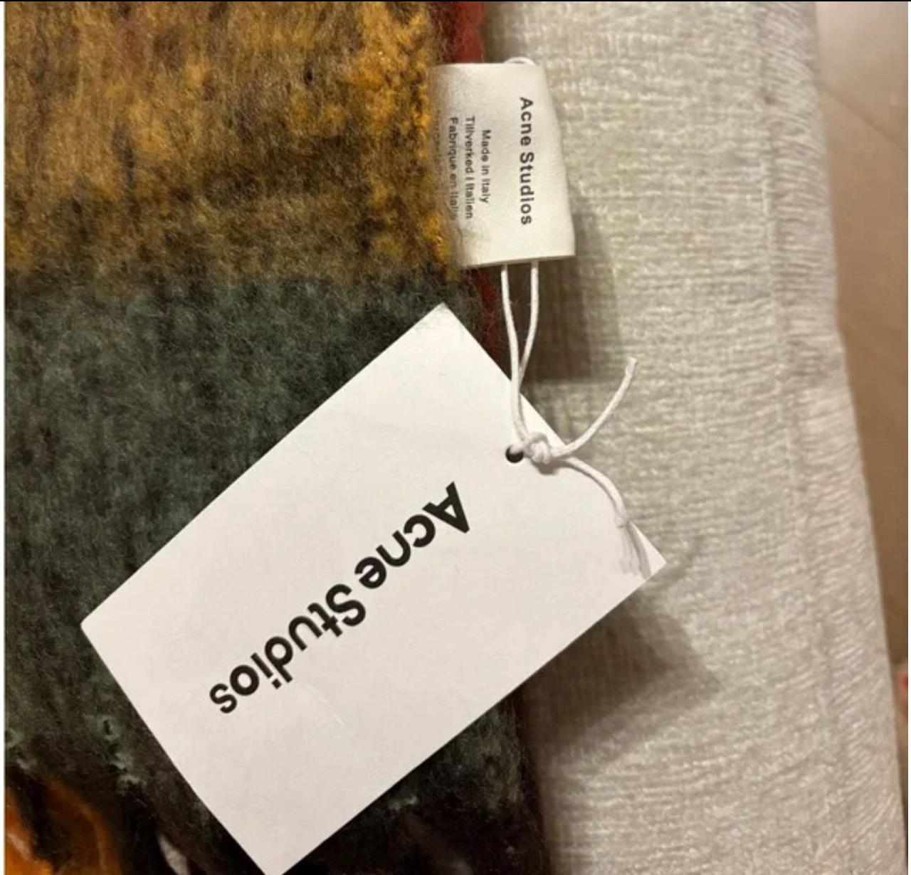 Acne Studios Multicolor Checked Wool Scarf thumbnail 3