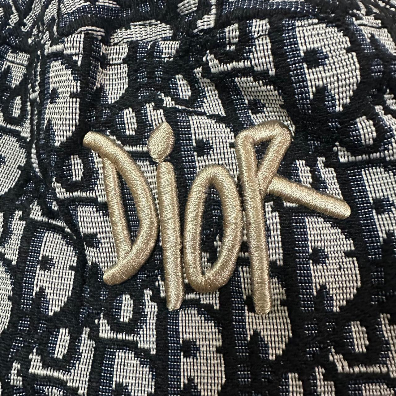 Dior Black Oblique Bucket Hat with Embroidered Logo thumbnail 4