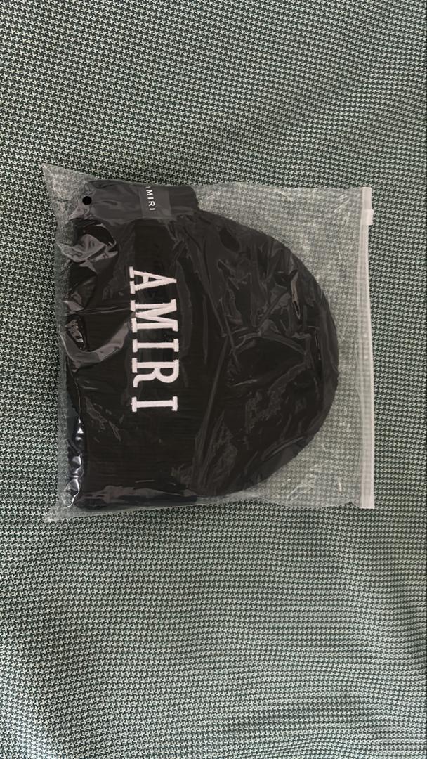 Amiri Black Knit Beanie with Embroidered Logo thumbnail 4