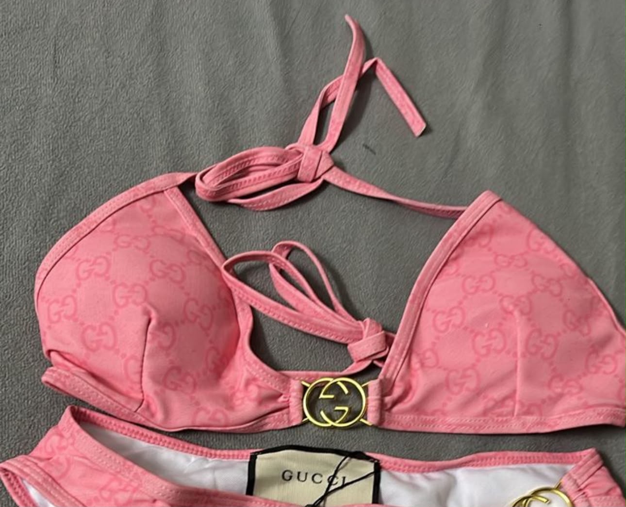Gucci Pink GG Monogram Bikini Set thumbnail 4