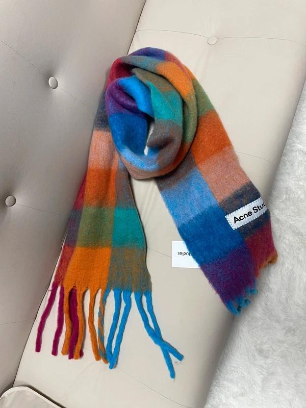 Acne Studios Multicolor Checked Alpaca Scarf thumbnail 4