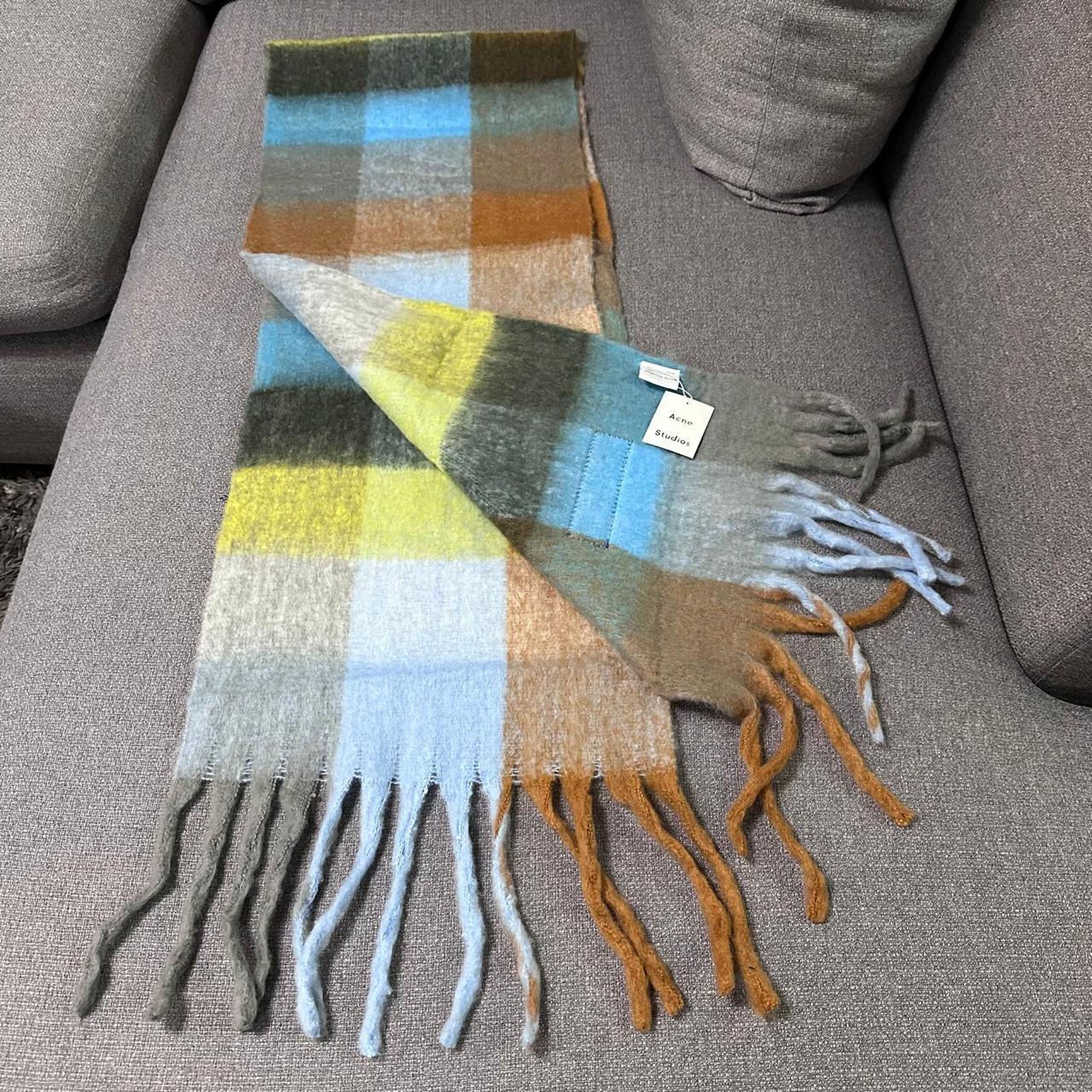 Acne Studios Multicolor Checked Mohair Scarf thumbnail 4