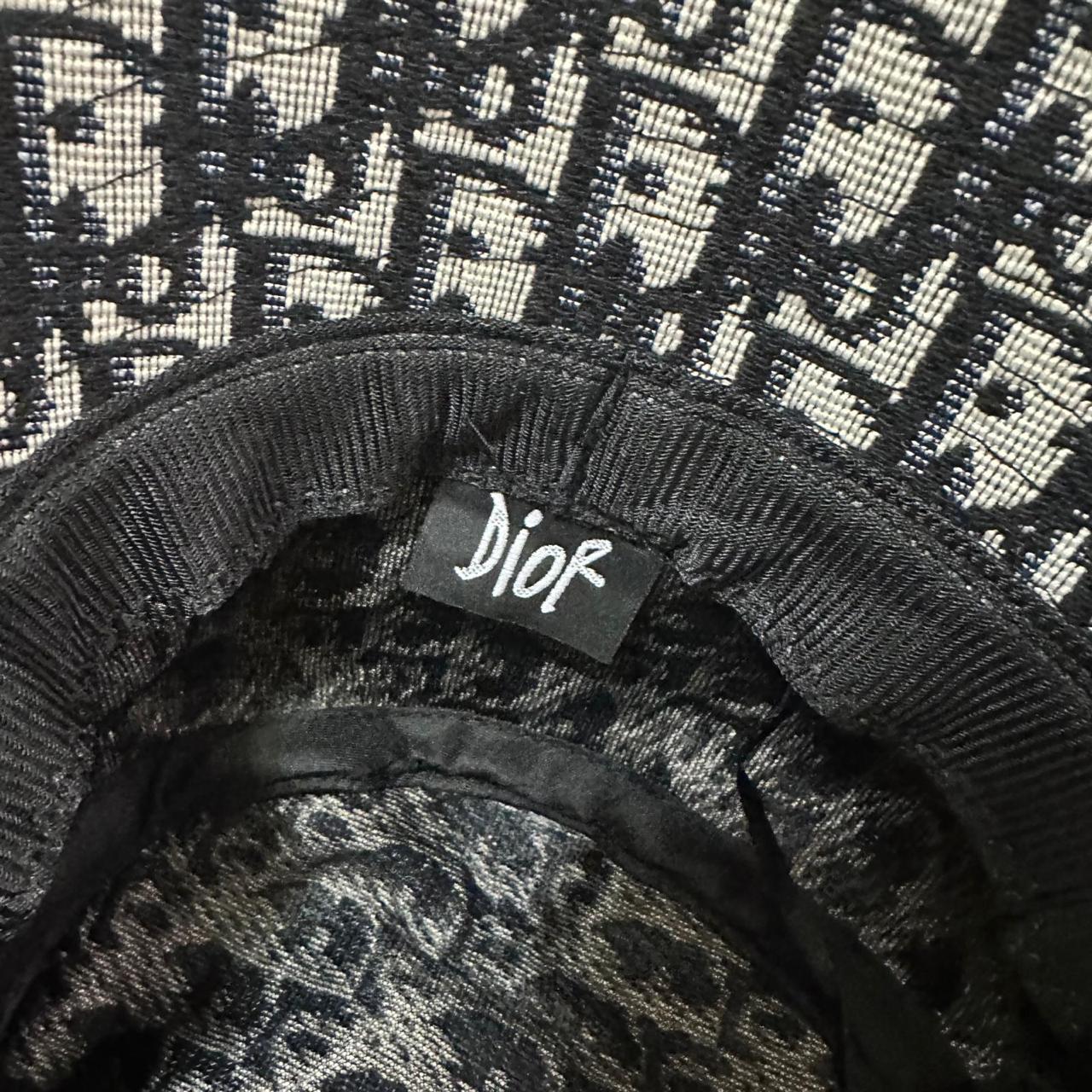 Dior Black Oblique Bucket Hat with Embroidered Logo thumbnail 5